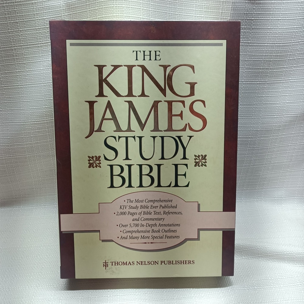 The King James Study‎ Bible, Burgundy Bonded Leather In Box 135BG Vintage 80's
